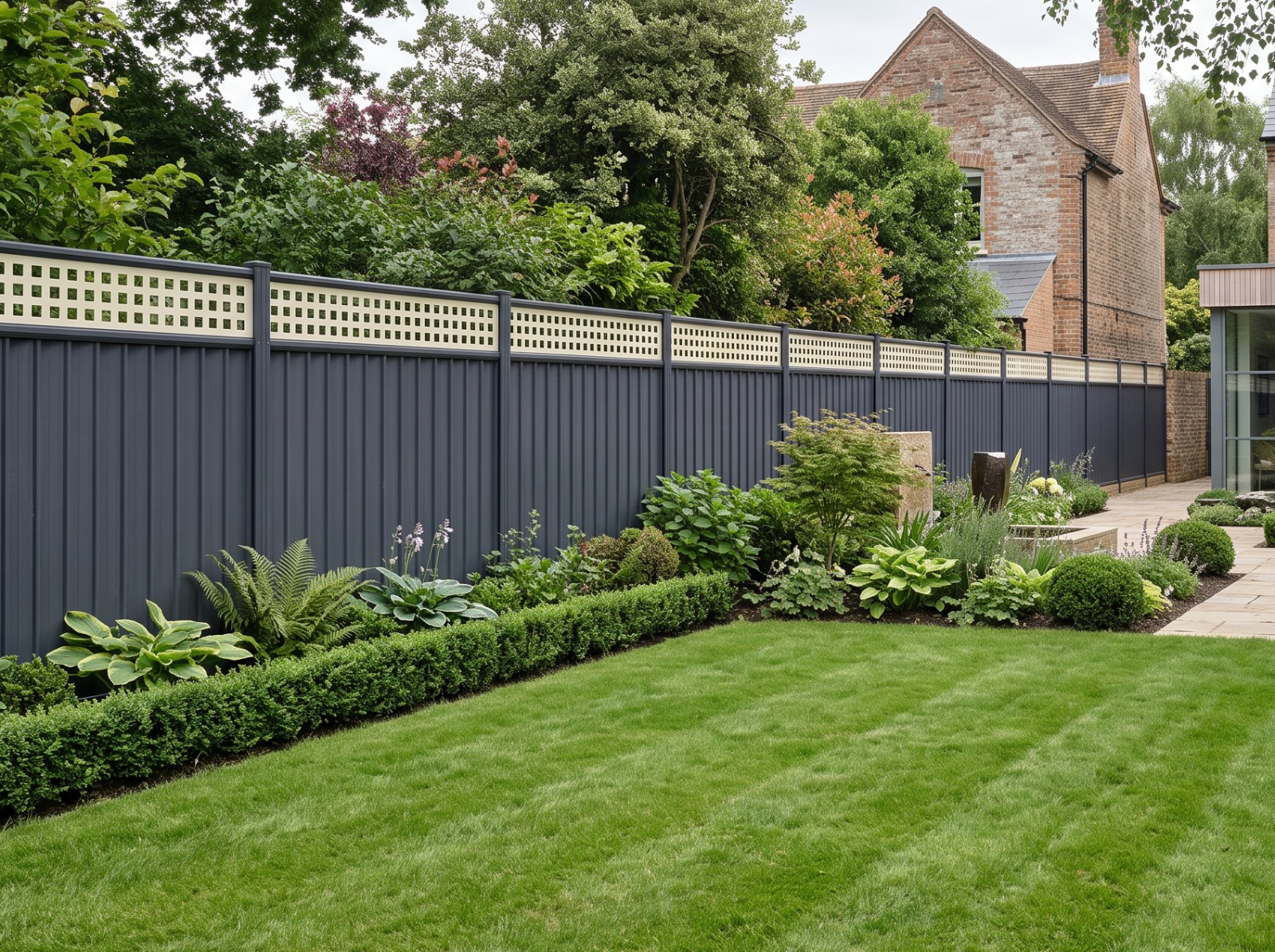 ColourFence colour options on a garden fence