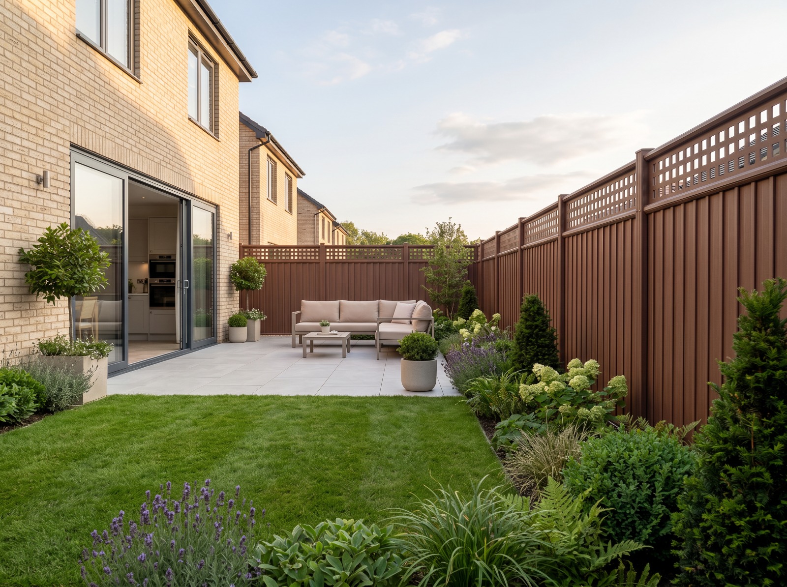 easifence installation team fitting a fence panel