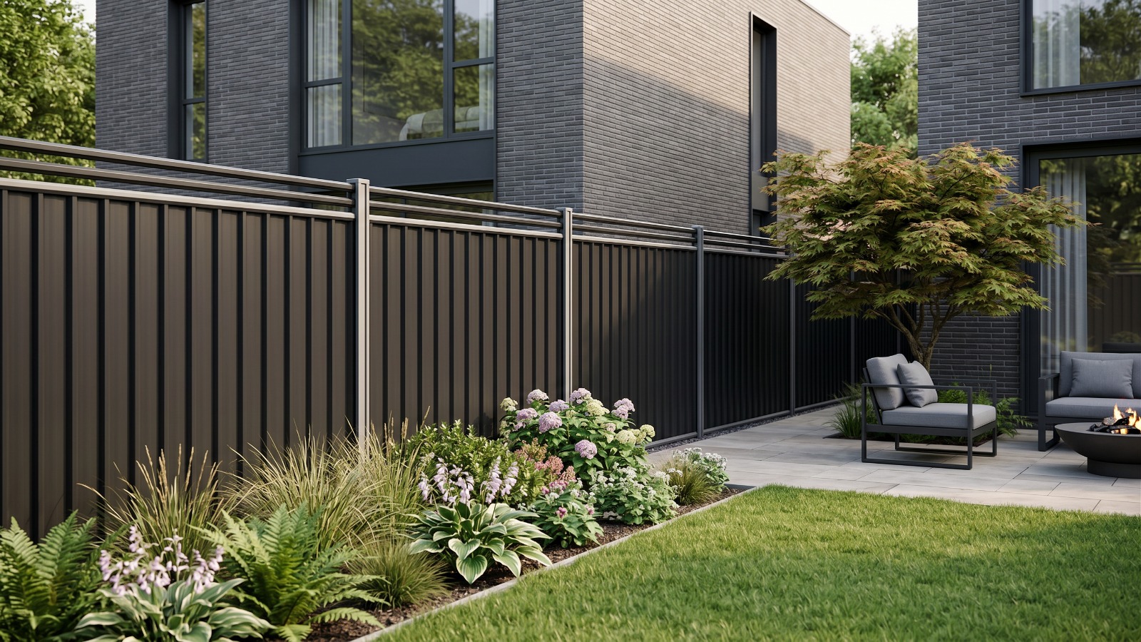 A finished easifence garden, ready to enjoy